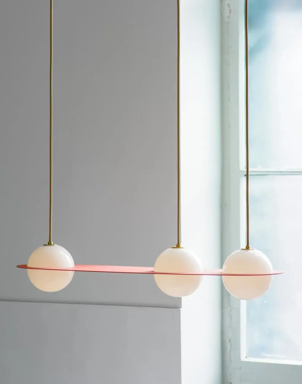 3-Light Pendant Light Angled Mount - Black, Brass