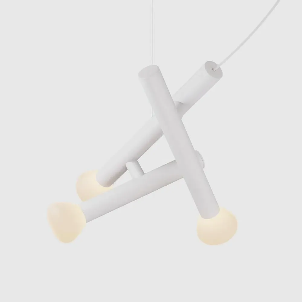 3-Light Pendant Light LED - White, Aluminium