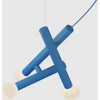 3-Light Pendant Light with LED - Blue, Aluminium