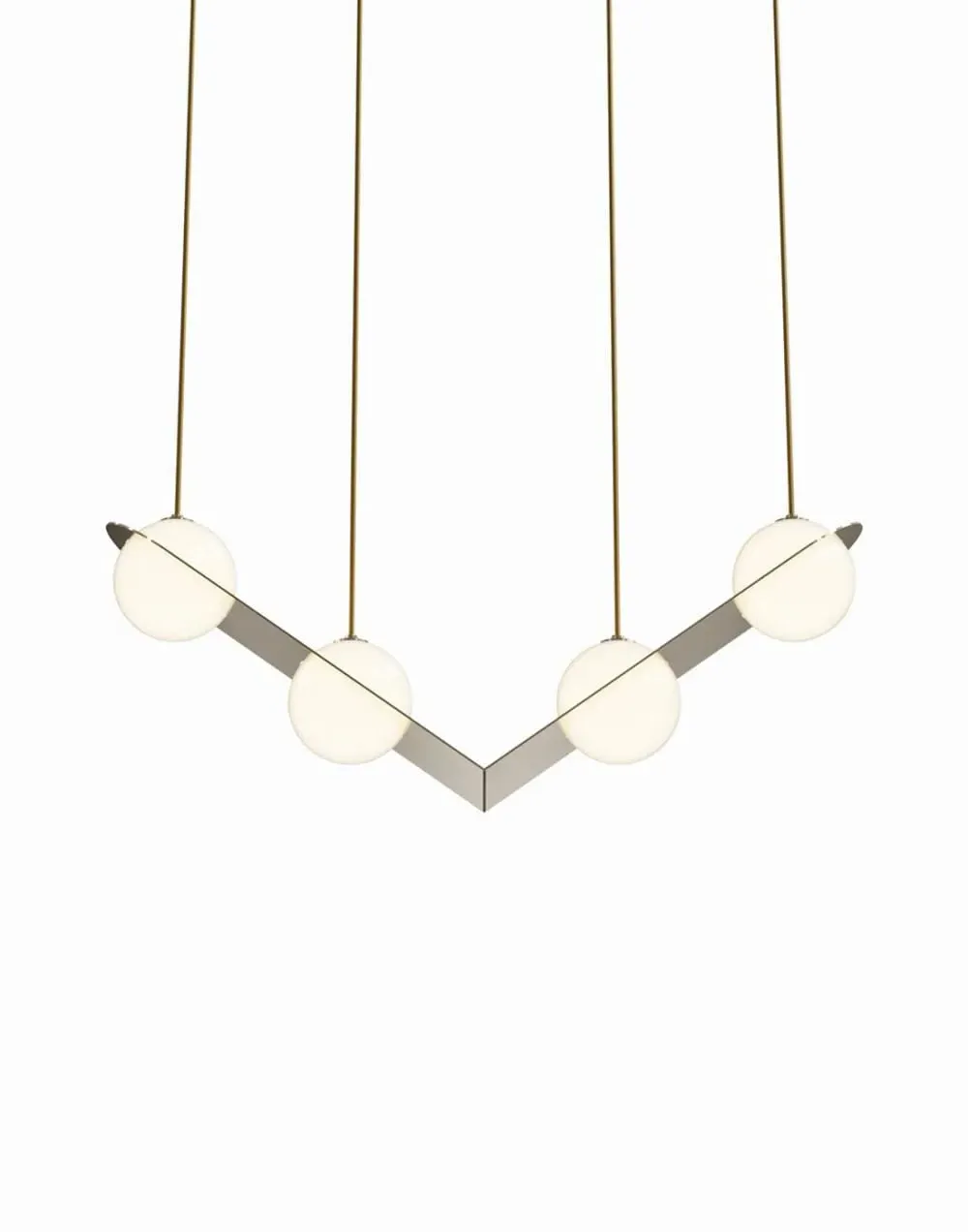 4-Light Pendant Light - Black, Glass