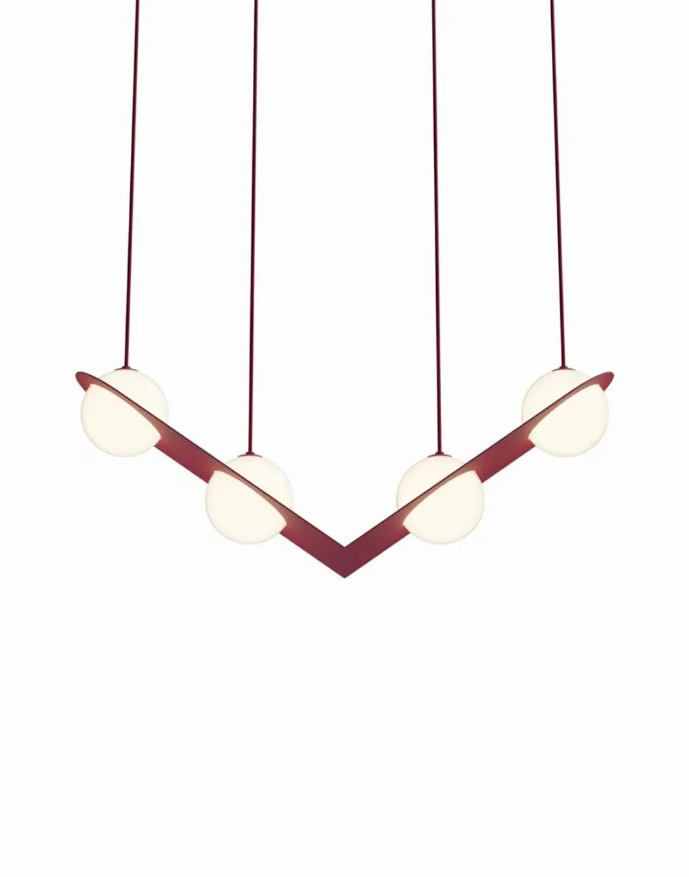 4-Light Pendant Light - Black, Glass