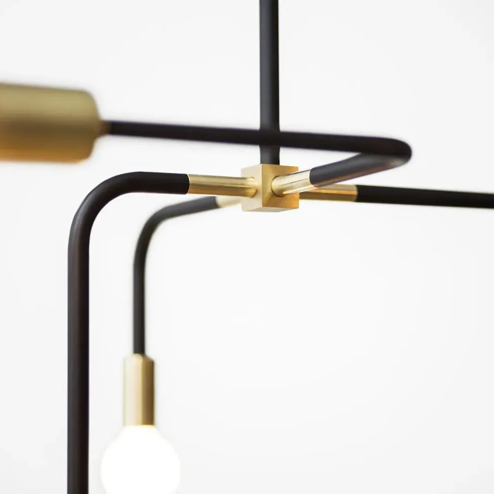 4-Light Pendant Light - Black, Steel