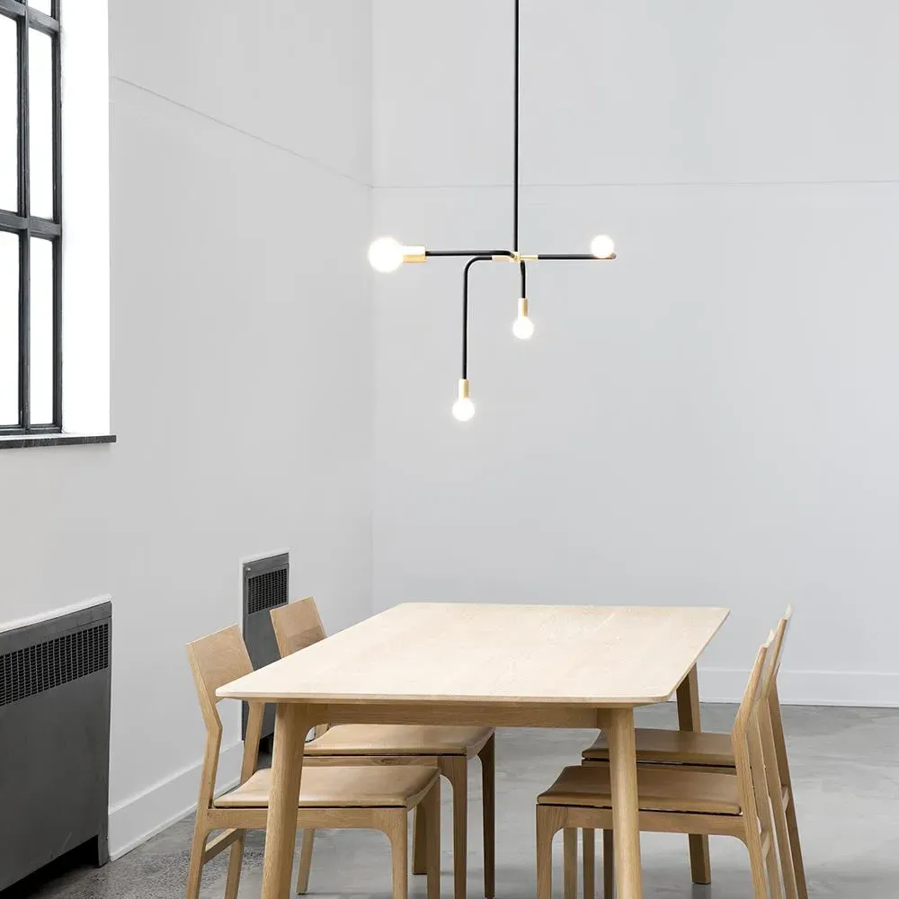 4-Light Pendant Light - Black, Steel