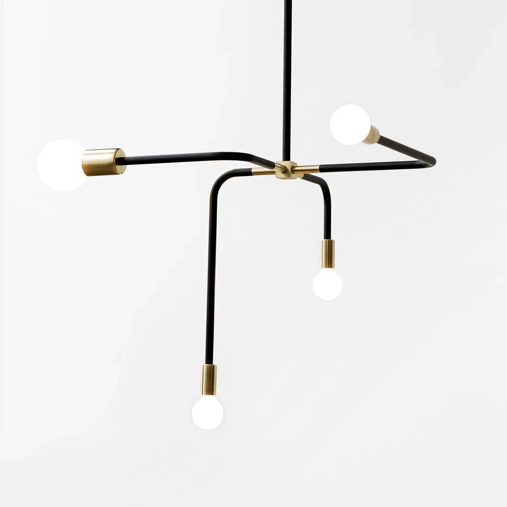 4-Light Pendant Light - Black, Steel
