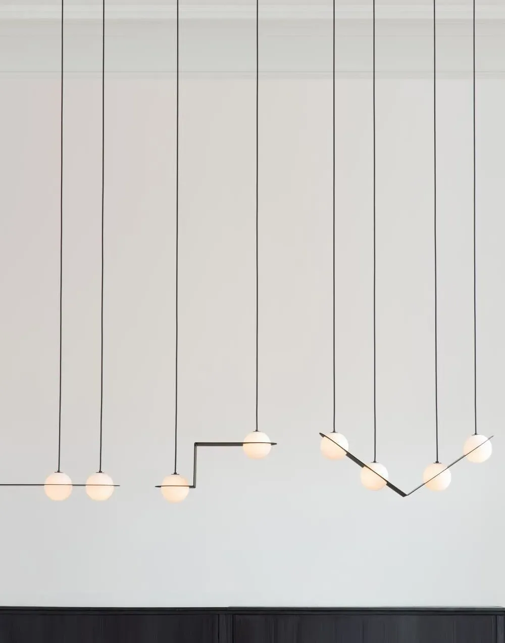 4-Light Pendant Light - Burgundy, Glass