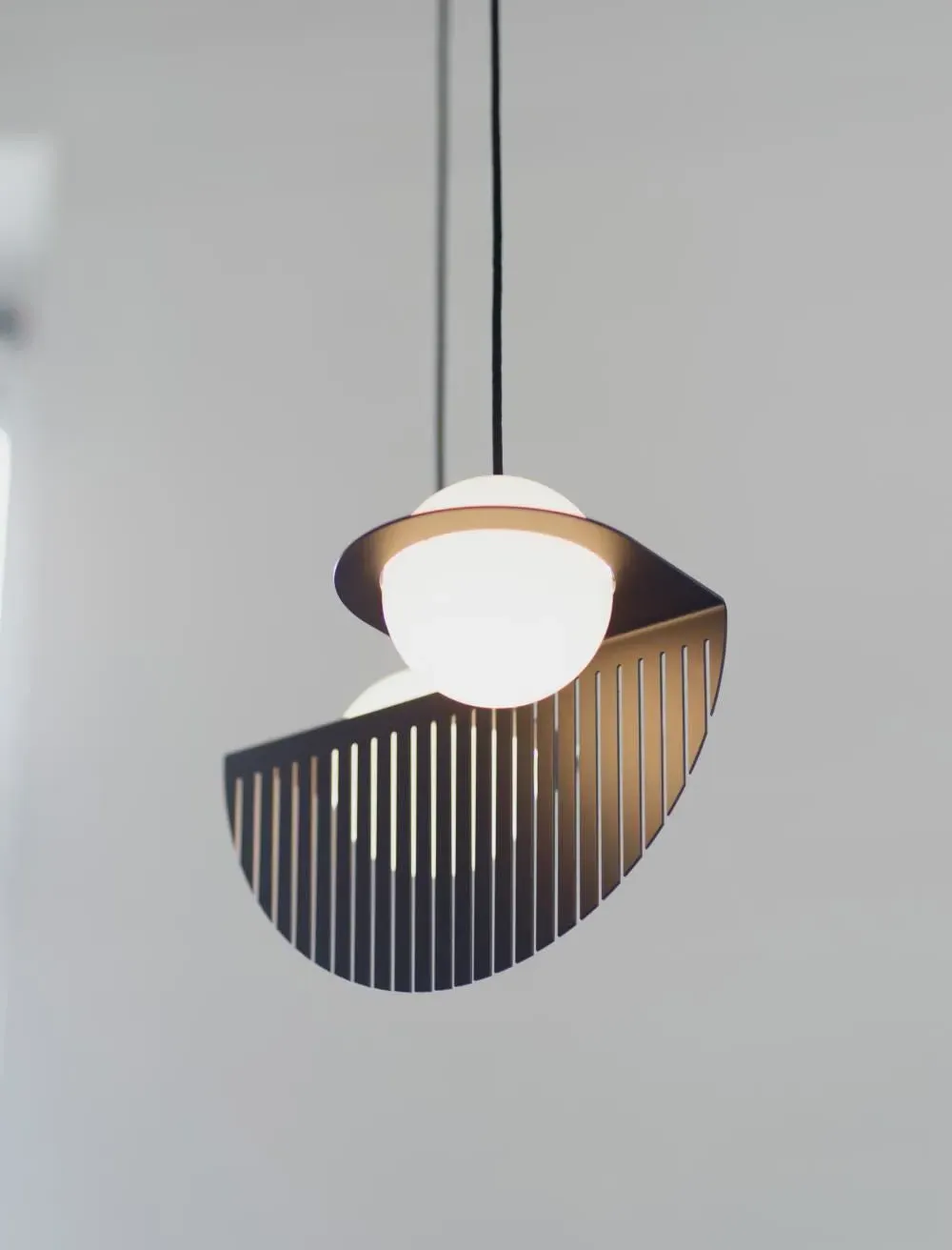 Angled Pendant Light - Black, Brass