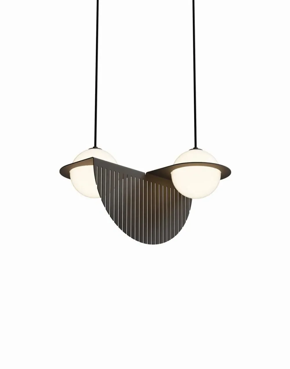 Angled Pendant Light - Black, Brass image