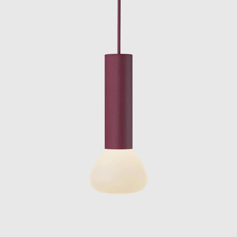 Cylindrical Pendant Light LED - Burgundy, Aluminium