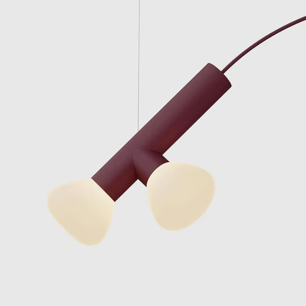 Cylindrical Pendant Light LED - Burgundy, Aluminium