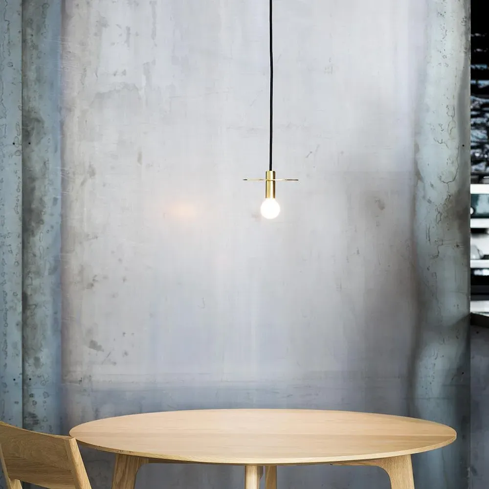 Dot Pendant Light with Brass Canopy - Black, Brass