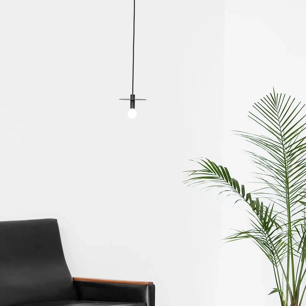 Dot Pendant Light with White Canopy - Black, Brass