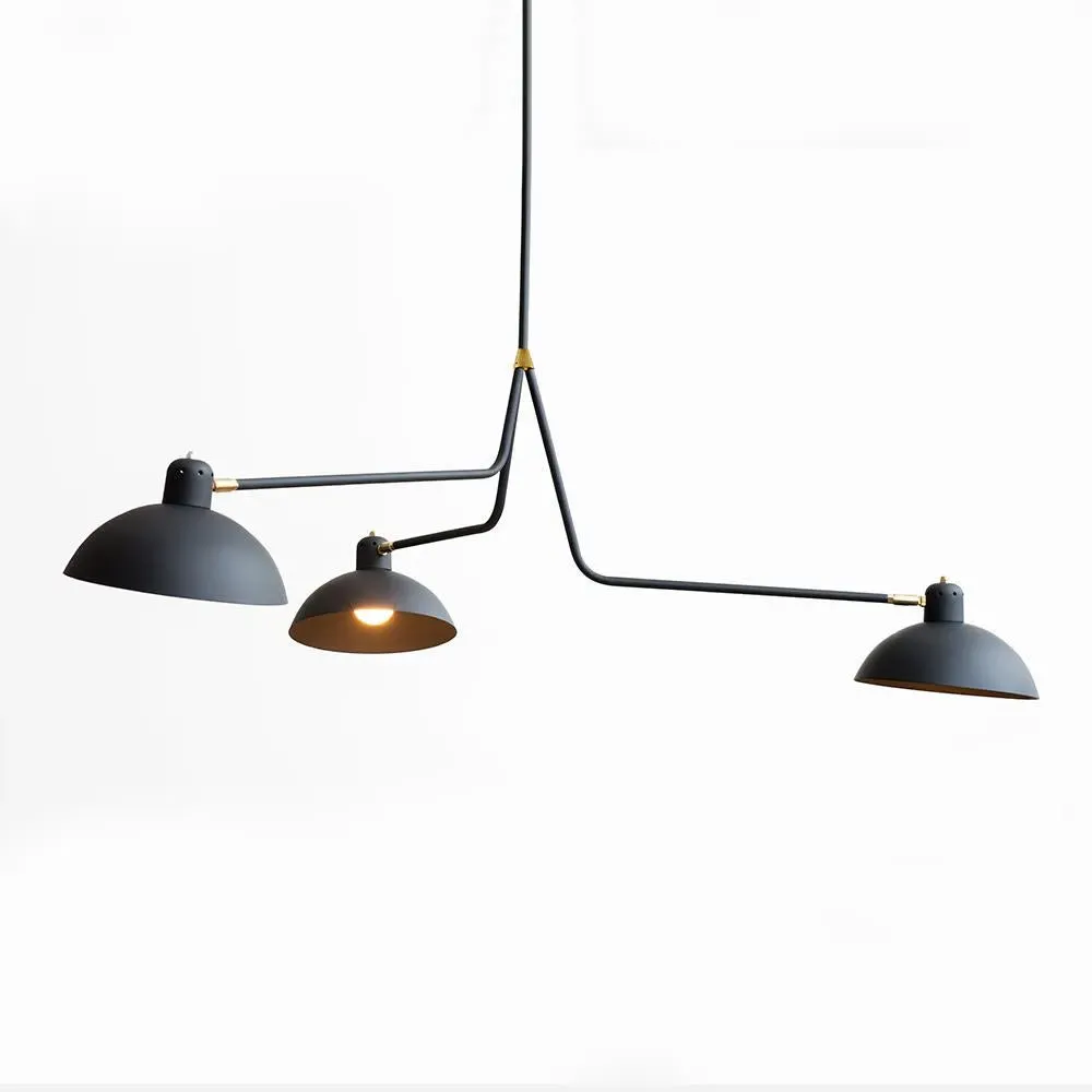 Double Pendant Light Adjustable - Black, Brass