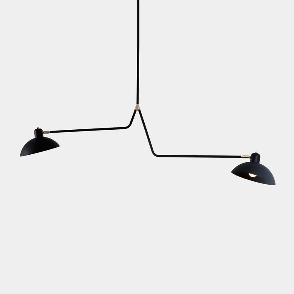 Double Pendant Light Adjustable - White, Brass