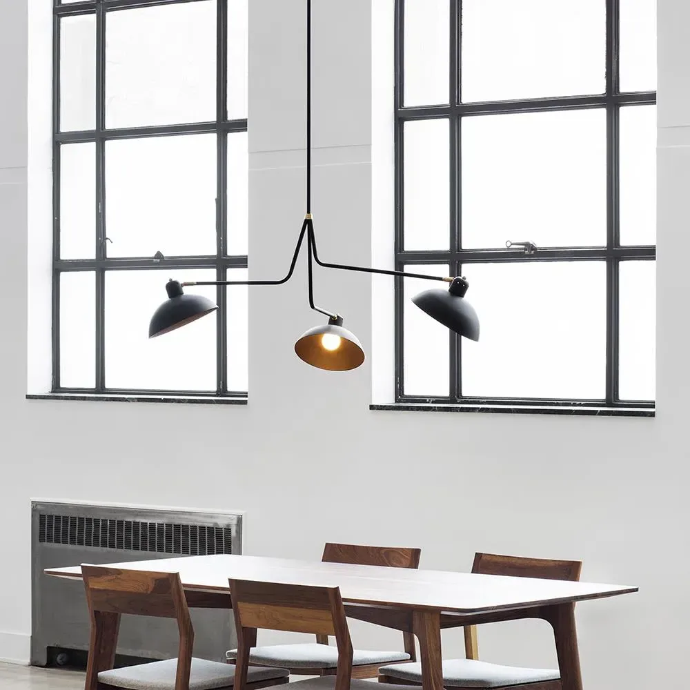 Double Pendant Light Adjustable - White, Brass