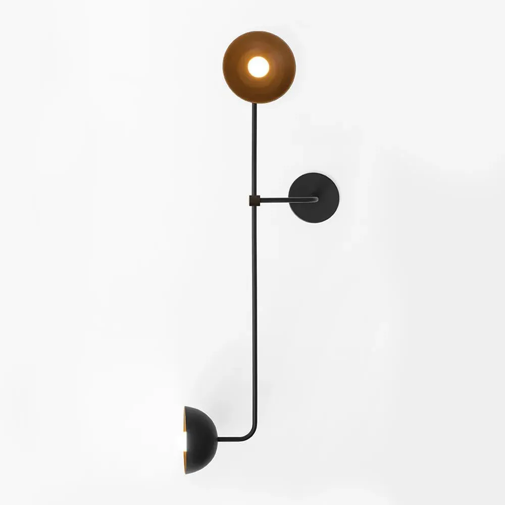 Double Wall Light with Adjustable Arms - Black, Steel