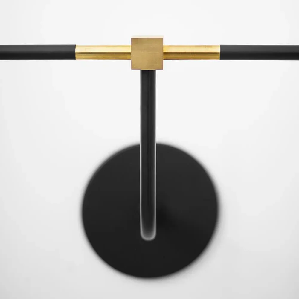 Double Wall Light with Adjustable Arms - Black, Steel