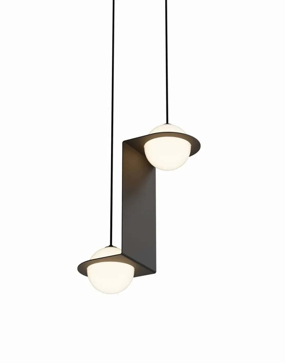 Dual Globe Pendant Light - Nickel, Glass