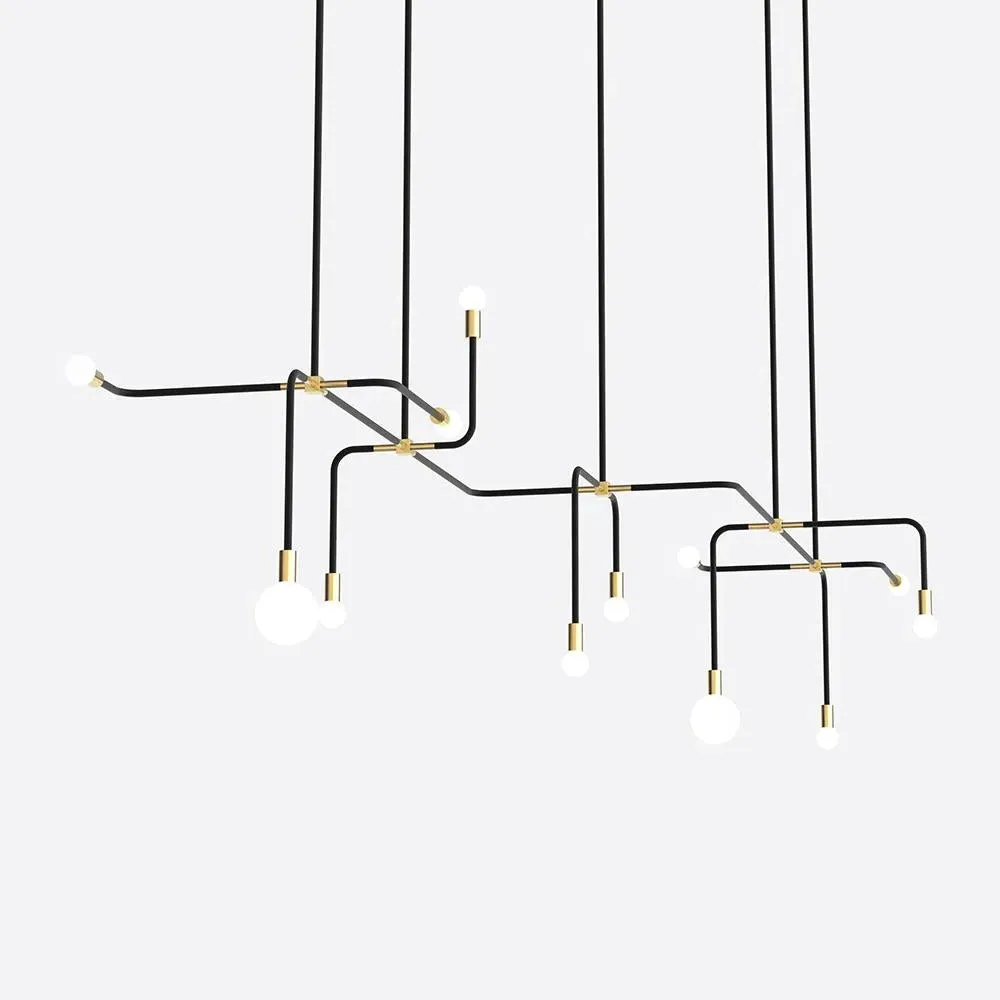 Extended Suspension Light - Black, Steel