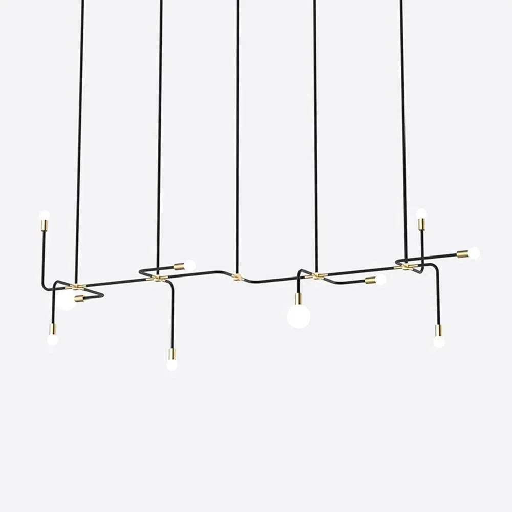 Extended Suspension Light - Brass, Steel