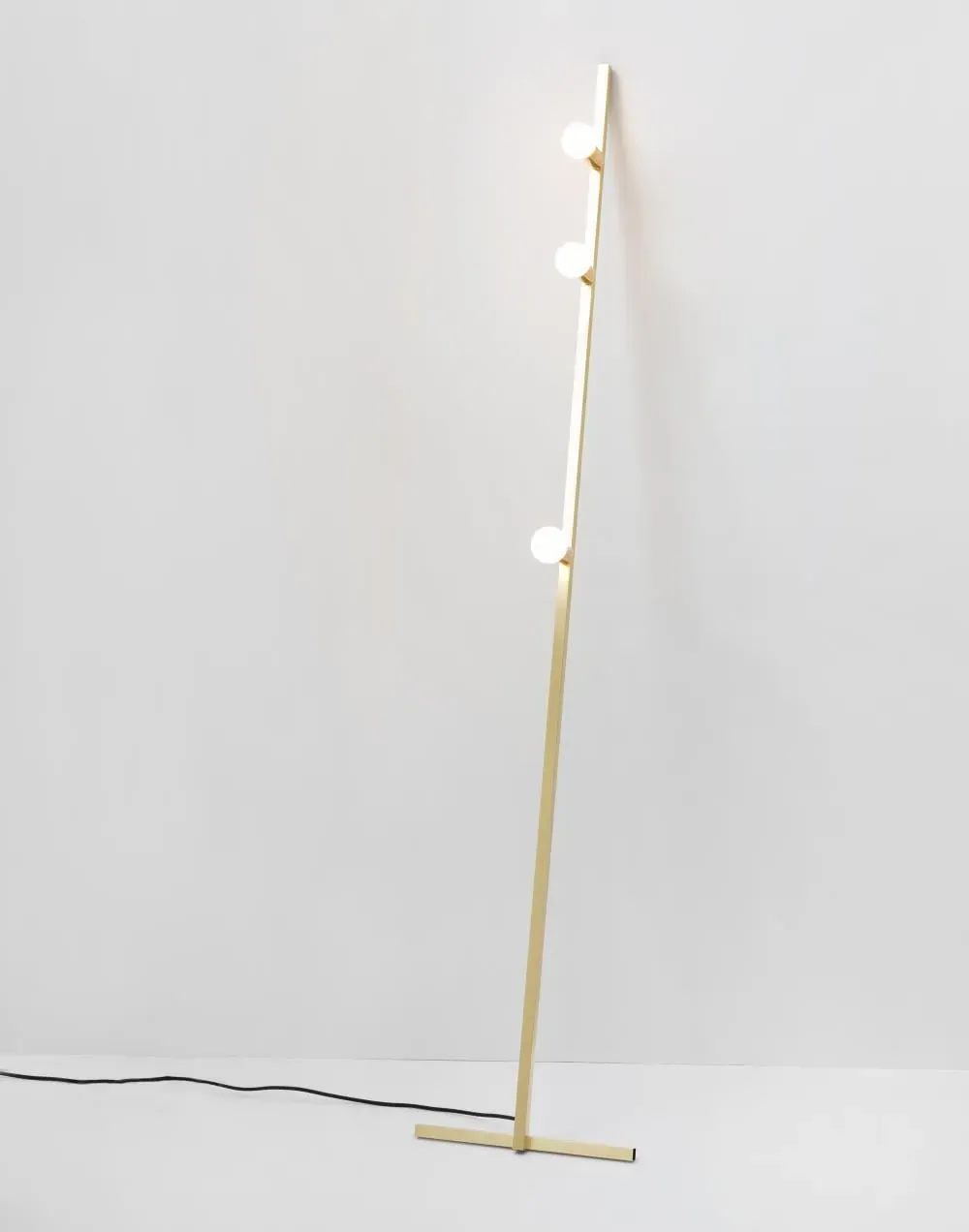 Floor Light with Glass Diffusers - Brass, Metal