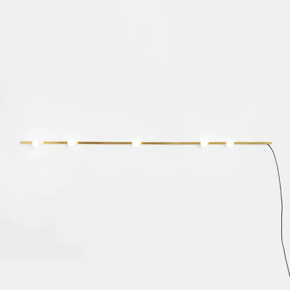 Large Dot Line Wall Light - White, Brass