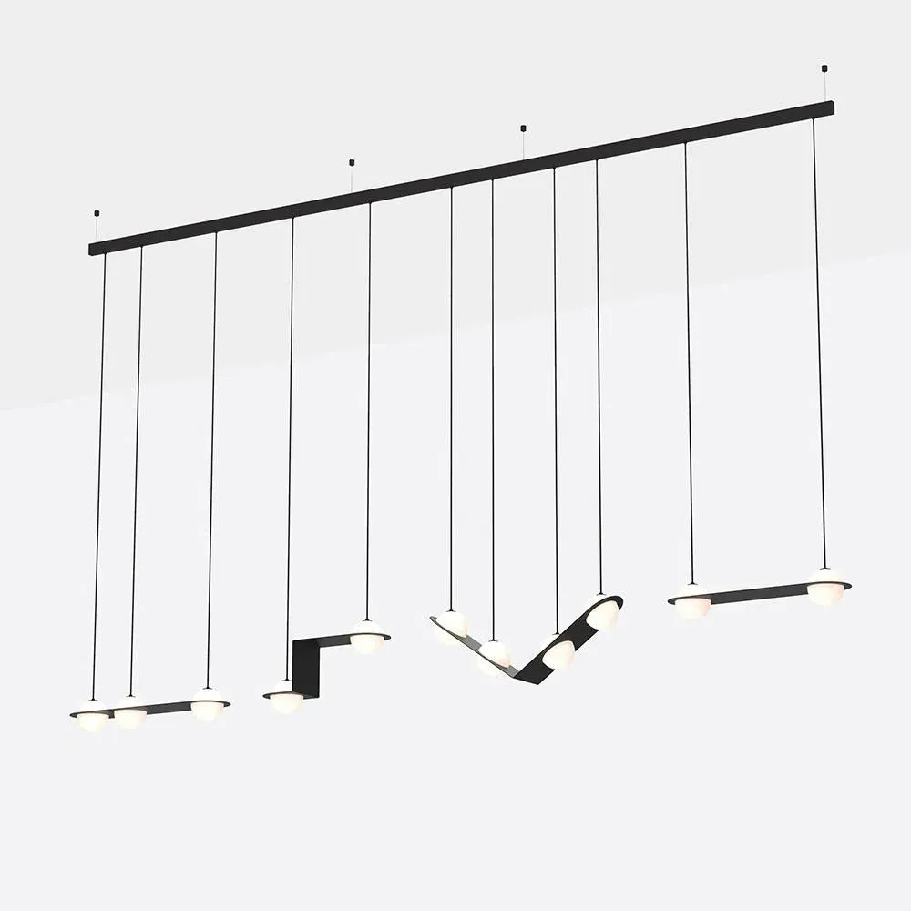Laurent 15 Suspension Light - Burgundy, Opal Glass