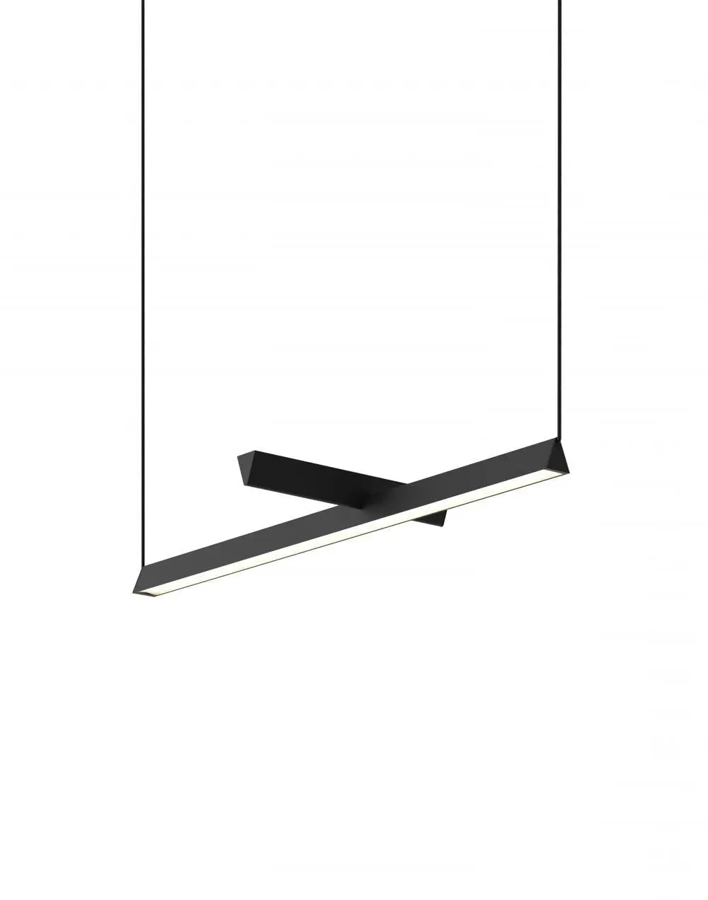 Linear Pendant Light with Pivot - Black, Aluminium image