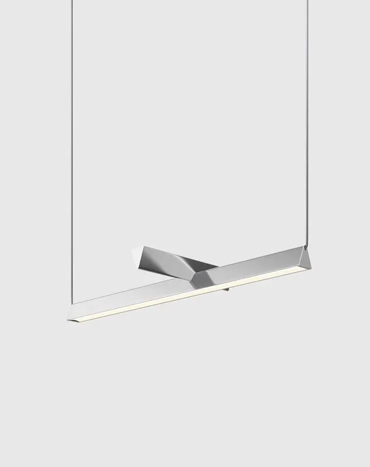 Linear Pendant Light with Pivot - Silver, Aluminium