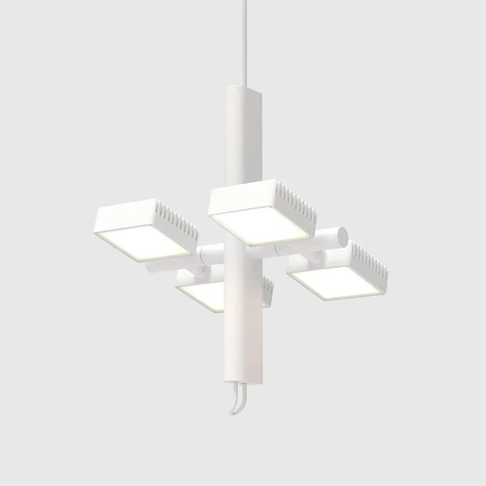 Pendant Light with Adjustable LEDs - White, Aluminium