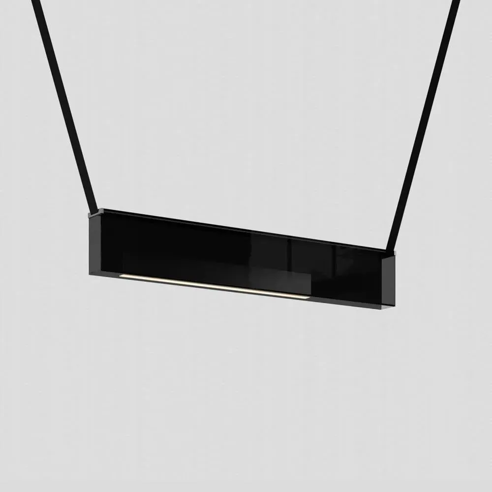 Pendant Light with Aluminium Box - Black, Glass image