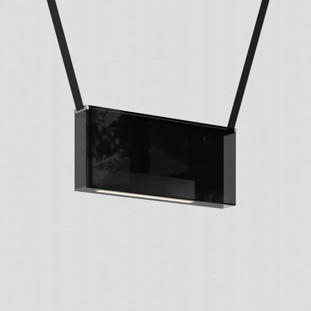 Pendant Light with Aluminium Box - Black, Glass image