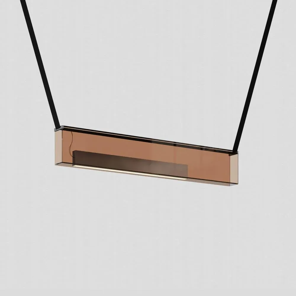 Pendant Light with Aluminium Box - Bronze, Glass