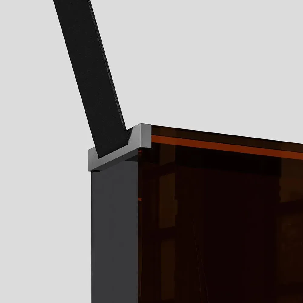 Pendant Light with Aluminium Box - Cognac, Glass