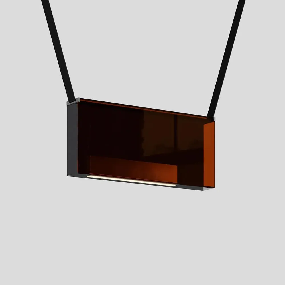 Pendant Light with Aluminium Box - Green, Glass