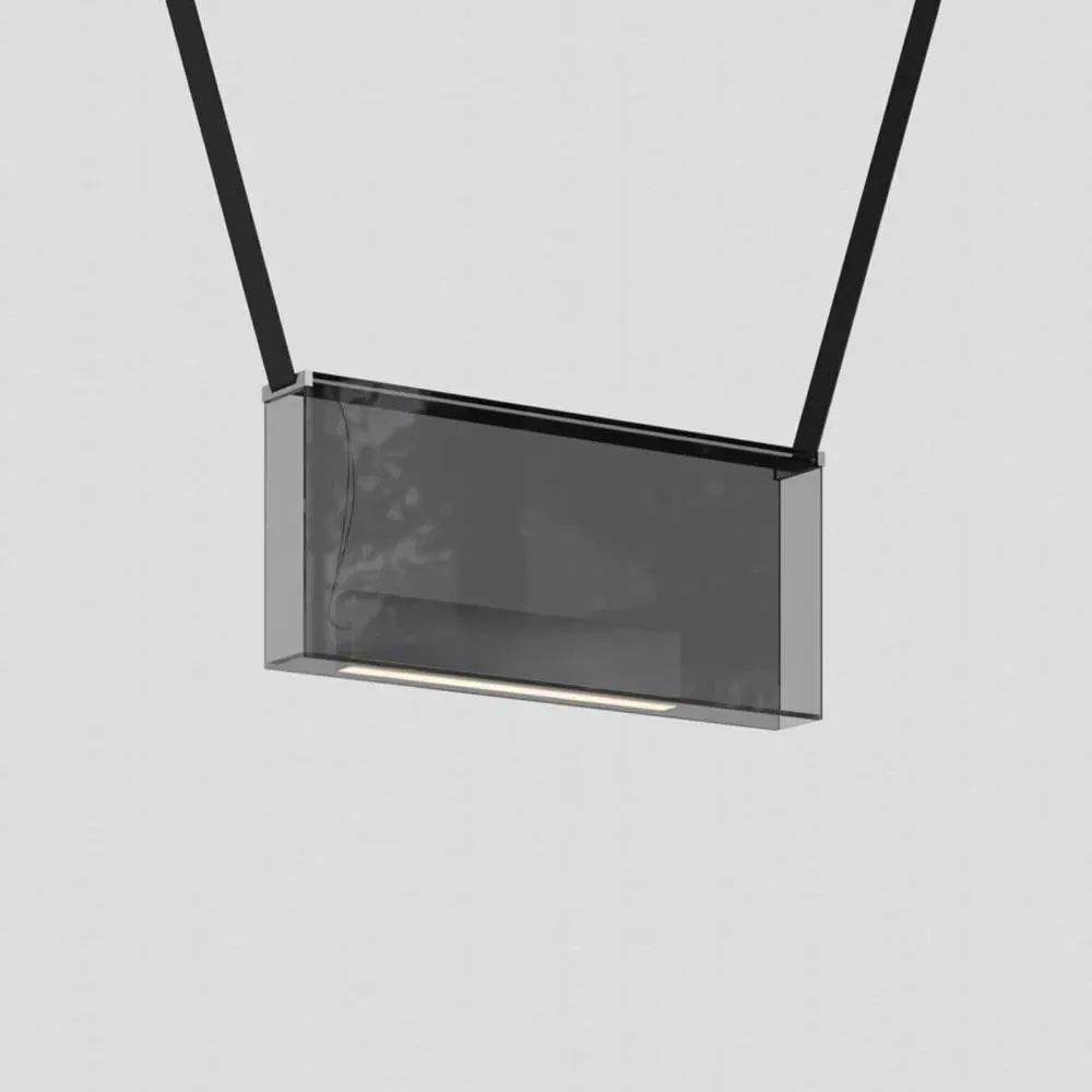 Pendant Light with Aluminium Box - Grey, Glass