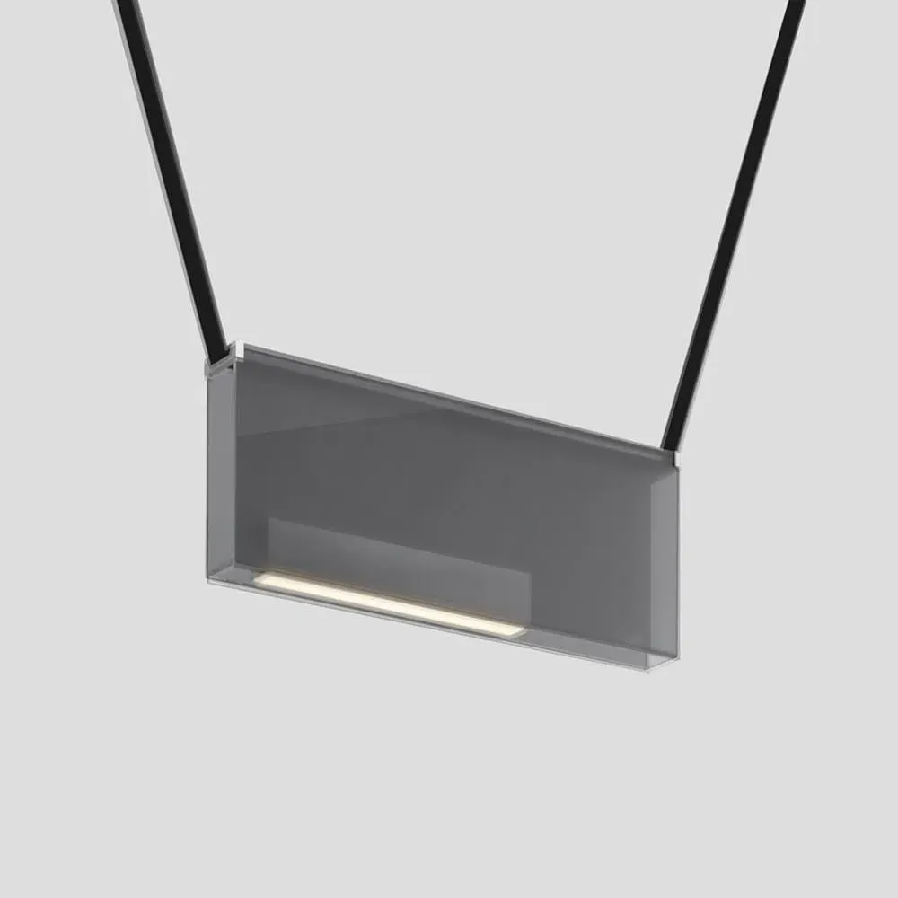 Pendant Light with Glass Diffuser - Grey, Acrylic