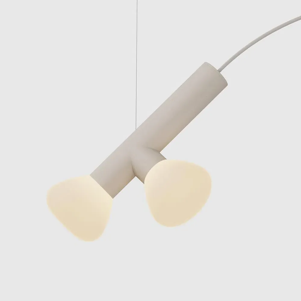 Pendant Light with LED Glass Heads - Beige, Aluminium image