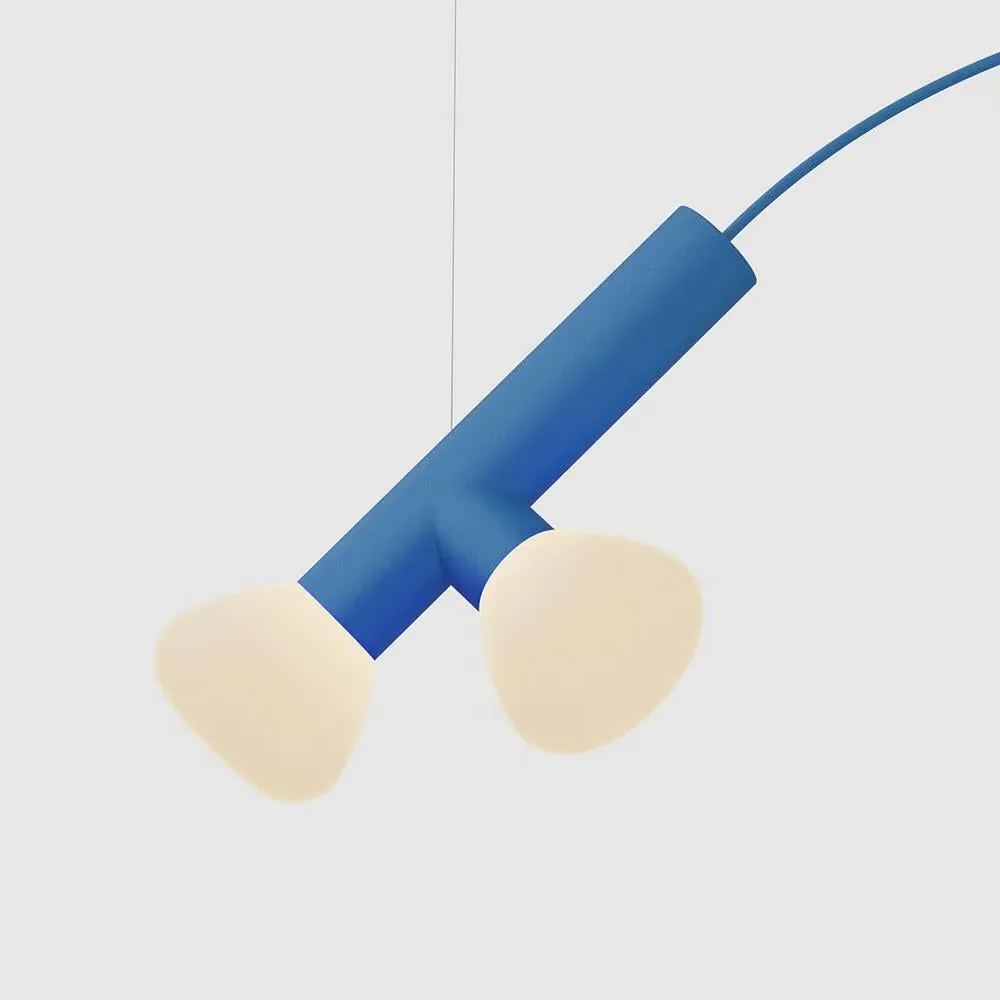 Pendant Light with LED Glass Heads - Blue, Aluminium