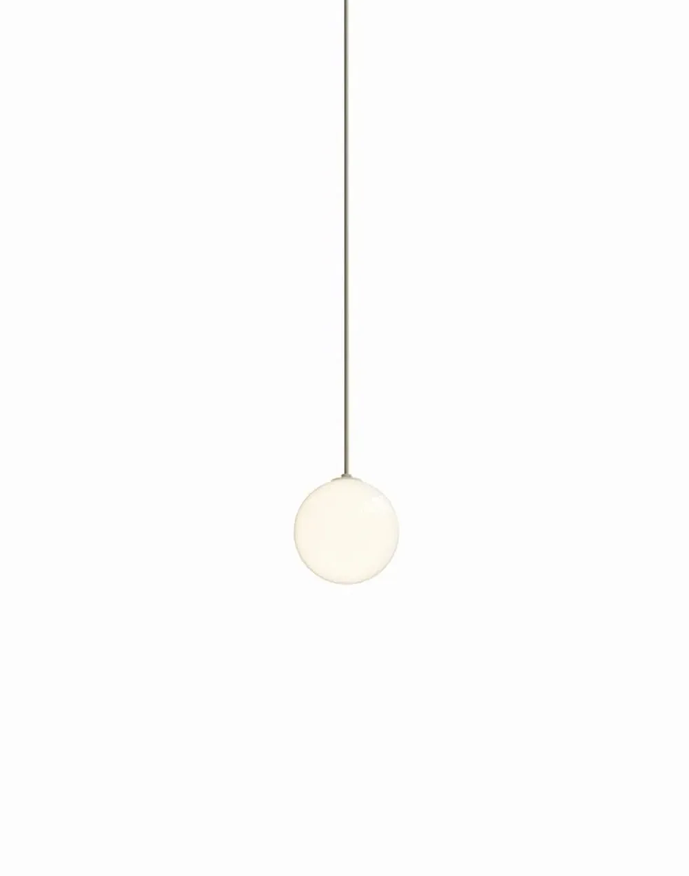 Pendant Light with Opal Globe - Brass, Glass