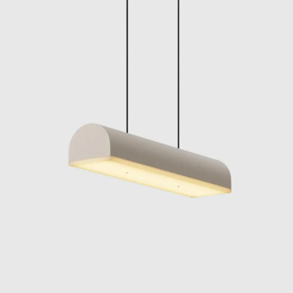 Semi Circle Pendant Light - Beige, Aluminium