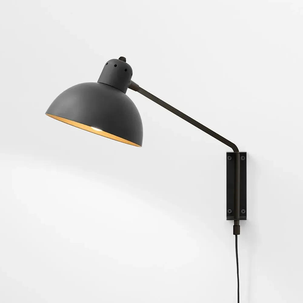 Small Wall Light with Plug - Black, Steel