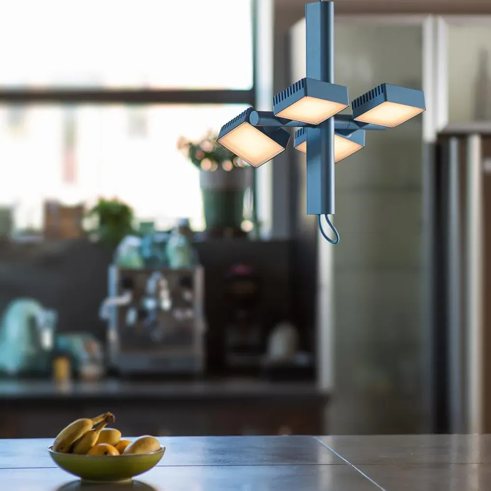 Suspension Light with LED Heads - Beige, Aluminium