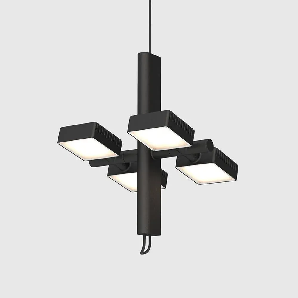 Suspension Light with LED Heads - Black, Aluminium