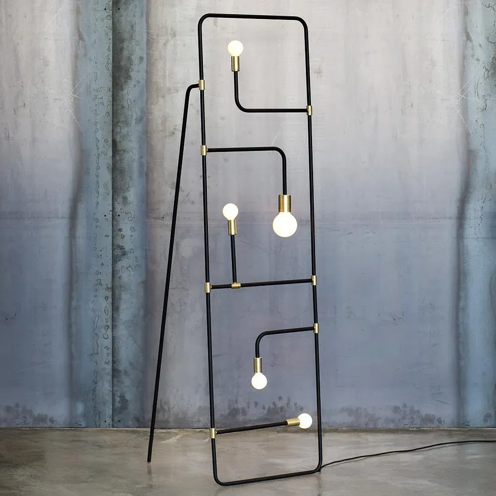 Wall Light with Globe Shades - Black, Steel