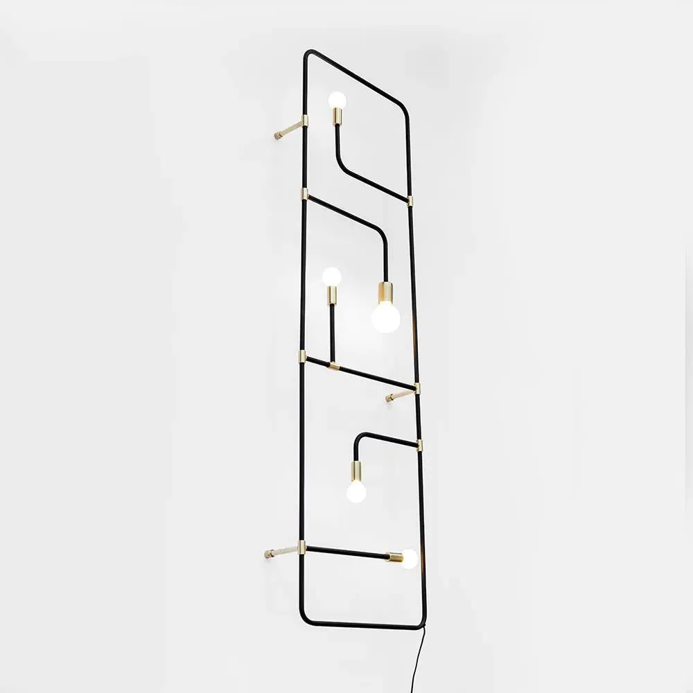 Wall Light with Globe Shades - Black, Steel image