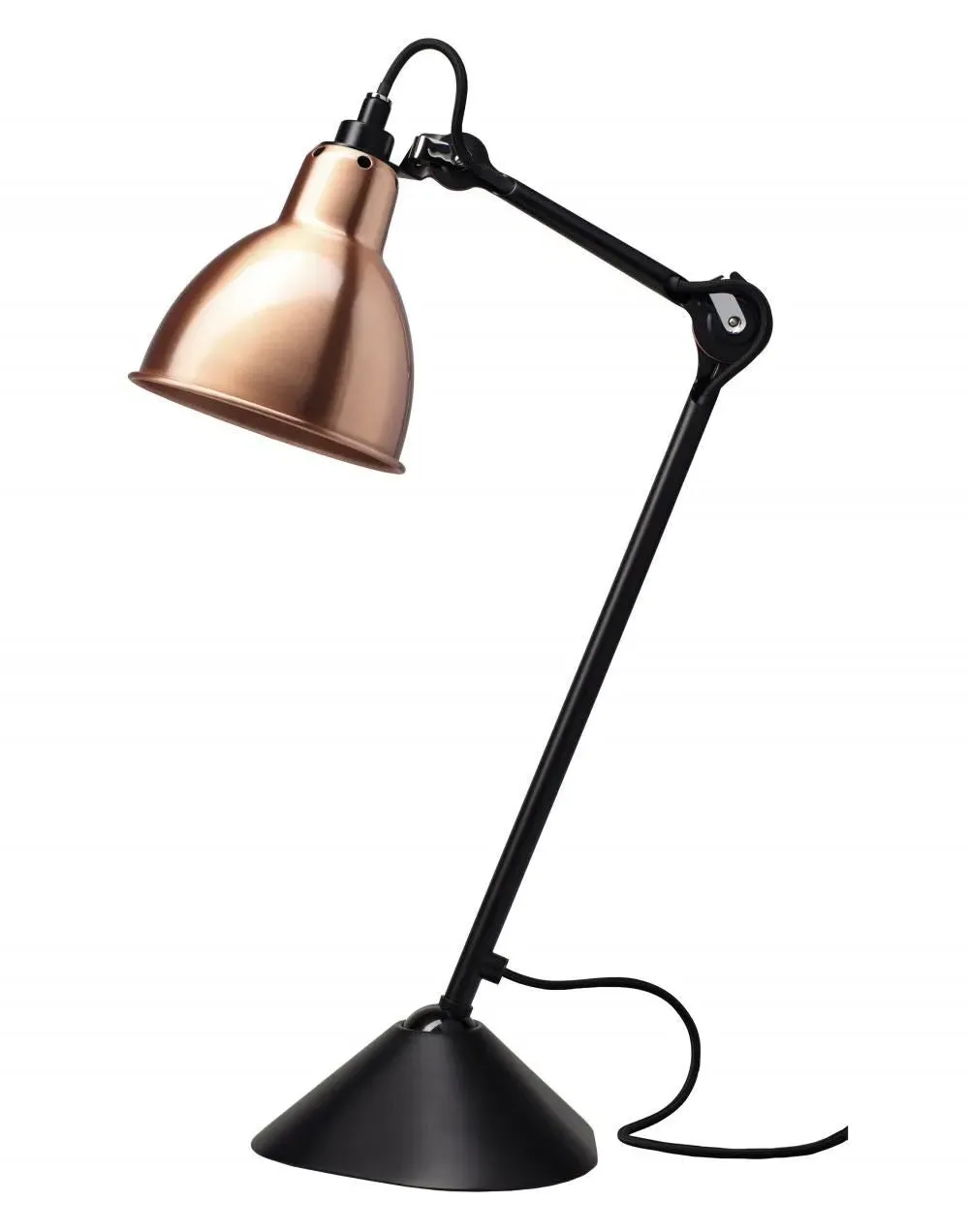 205 Round Table Lamp - Copper with White Interior