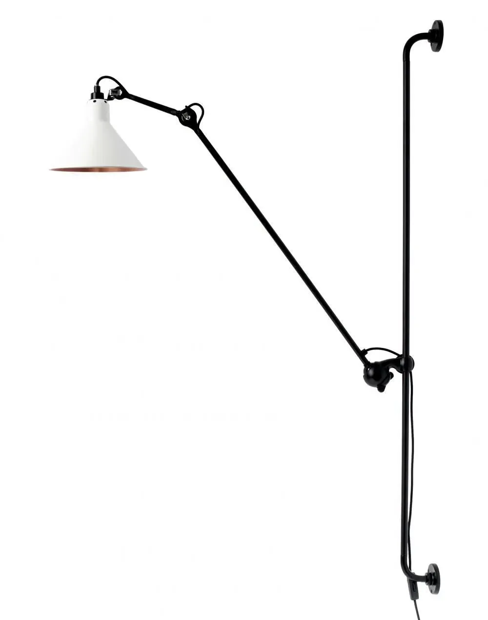 214 Conical Wall Light - White with Copper Interior