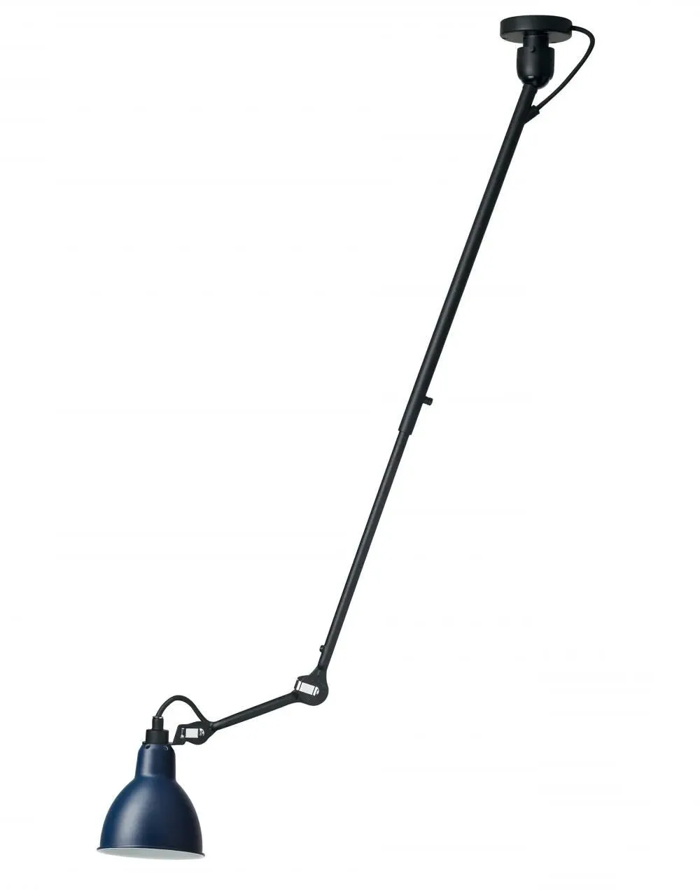 Conical Ceiling Light with Adjustable Arm - Black