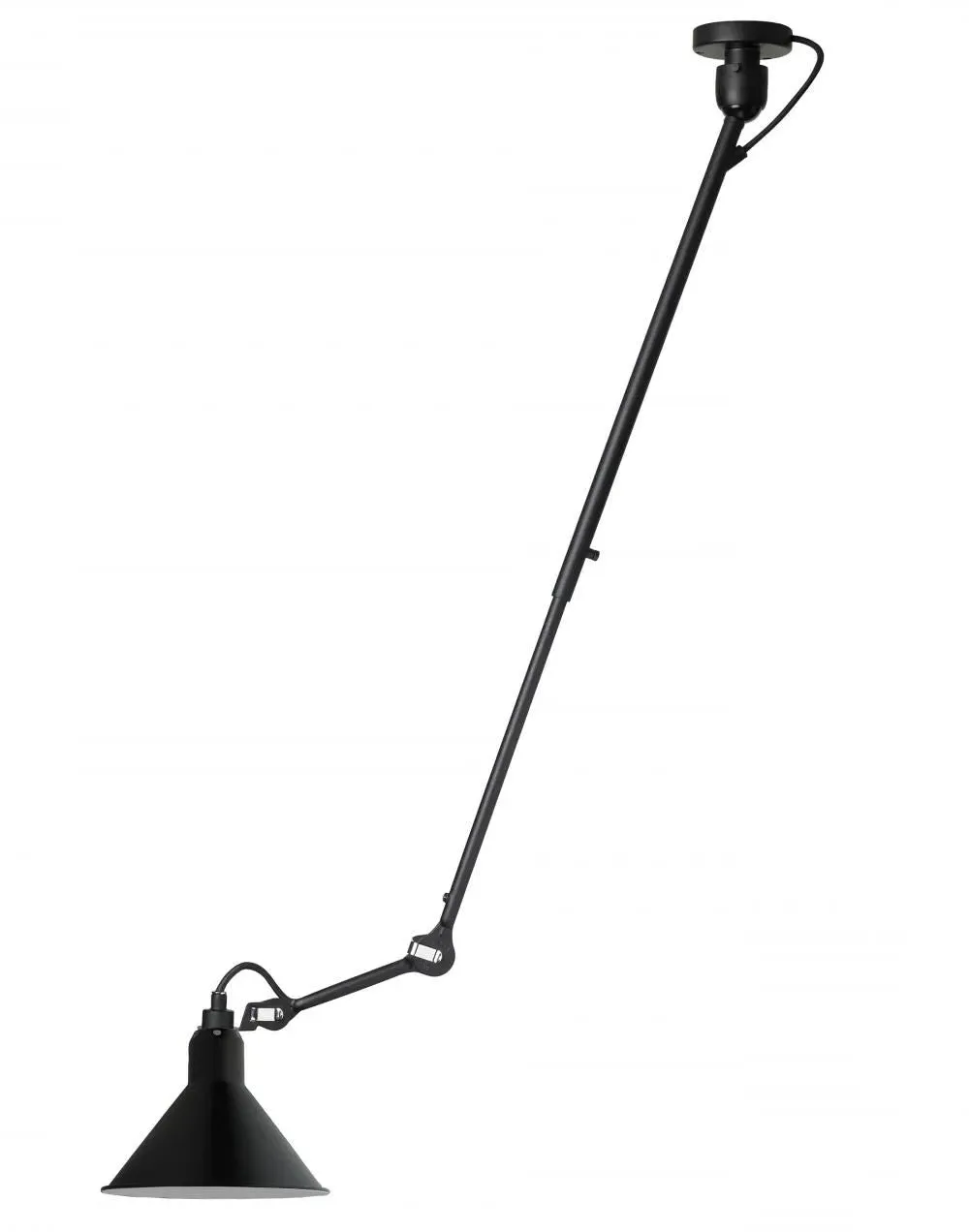 Conical Ceiling Light with Adjustable Arm - Red