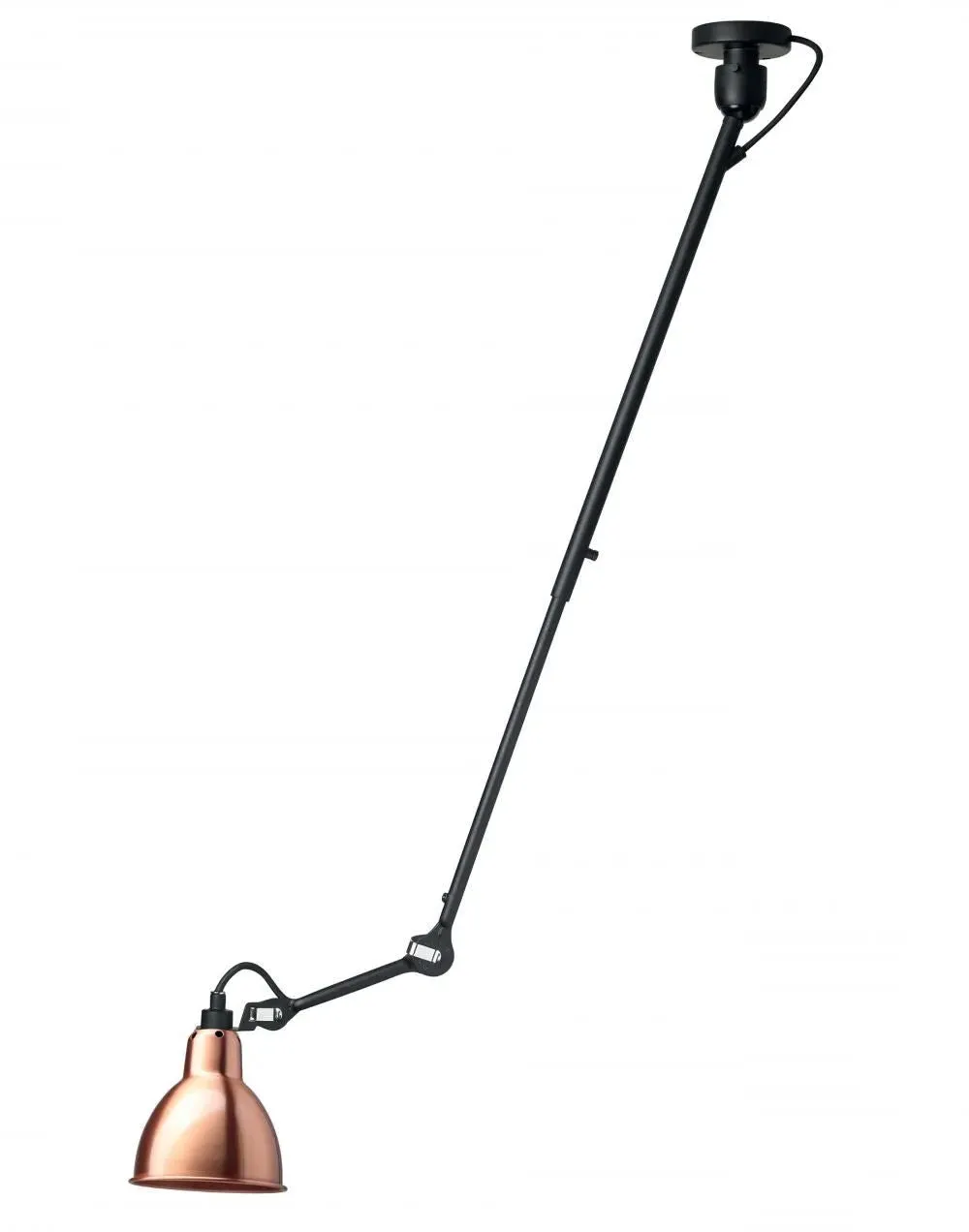 Conical Ceiling Light with Adjustable Arm - Red